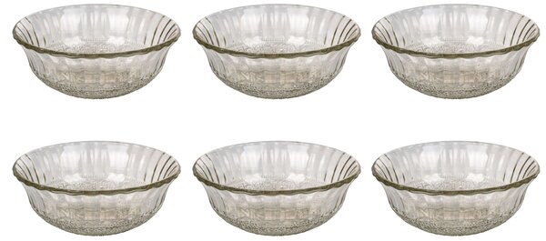 Set 6 Ciotole Ø13,4x5,5 cm in Vetro VdE Tivoli 1996 Imperial Fumè