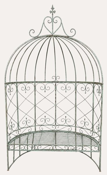 KEYHOMESTORE | Panchina Pagoda da Giardino in Ferro Verde Inglese 120x62x210 cm
