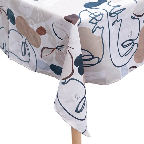 Tovaglia 140x240 cm 10/12 Posti in Poliestere VdE Tivoli 1996 Face to grey