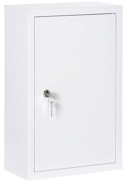 Armadietto Medicinali da Parete 30x14x46 cm 2 Chiavi in Acciaio Bianco