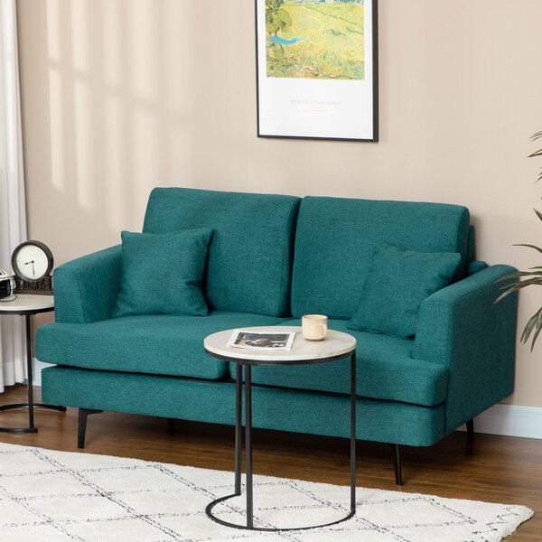 Divano 2 Posti 160x87x87 cm in Tessuto Verde
