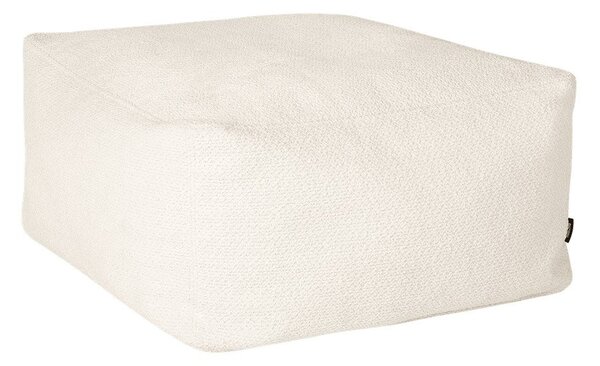 Poggiapiedi beige con rivestimento in bouclé Keno – noo.ma