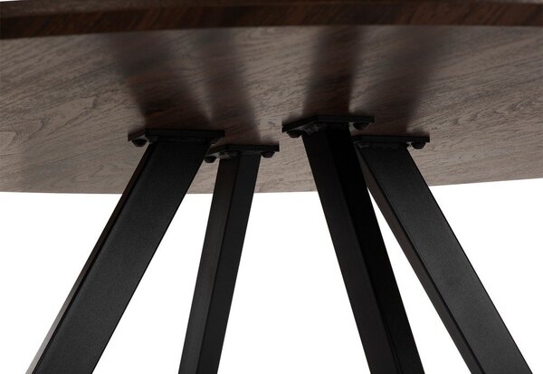 Tavolo da pranzo rotondo con effetto noce ø 120 cm Rivo – Bonami Essentials