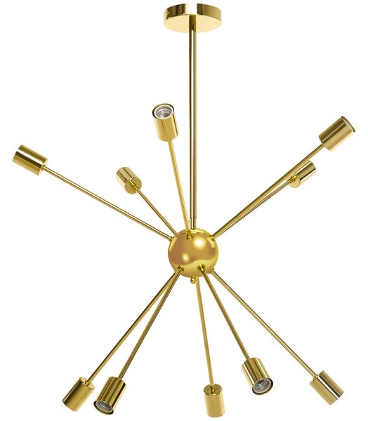 Lampada a Sospensione 65x65x78,5 cm con 10 Luci in Metallo Oro