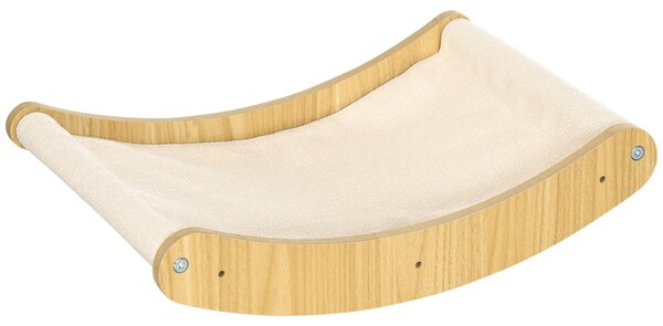 Mensola per Gatti da Parete 44,5x33x9 cm in Truciolato e Tela Rovere