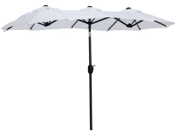 Ombrellone da Giardino Doppio 285x147x227 cm in Acciaio e Poliestere Bianco