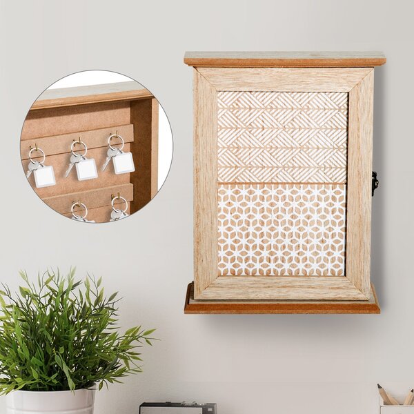 Scatola Porta Chiavi 20x6,5x26,5 cm in Legno Decorato
