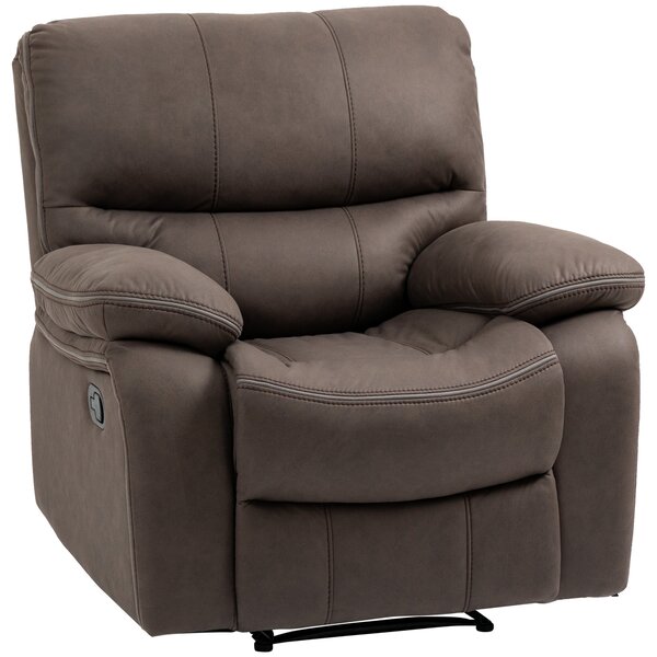 Poltrona Relax Manuale Reclinabile 97x99x96 cm in Tessuto Marrone