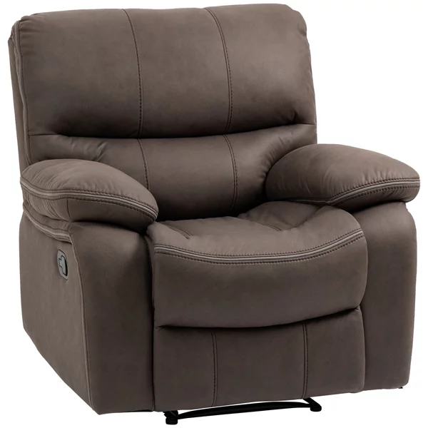 Poltrona Relax Manuale Reclinabile 97x99x96 cm in Tessuto Marrone