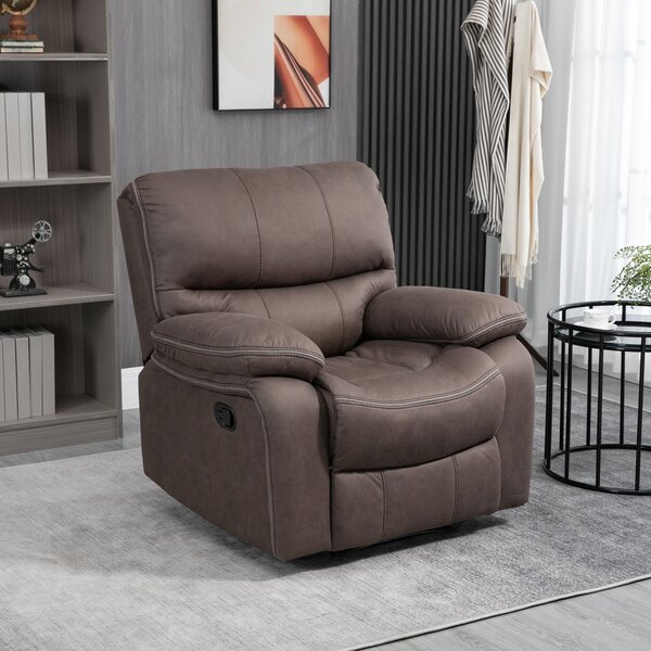 Poltrona Relax Manuale Reclinabile 97x99x96 cm in Tessuto Marrone