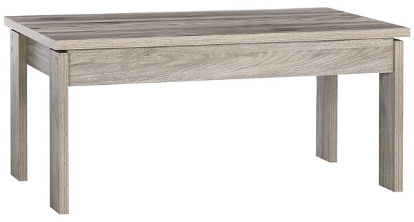 Tavolino da Caffè 100x55x45 cm con Piano Rettangolare e 4 Gambe in Truciolato Grigio