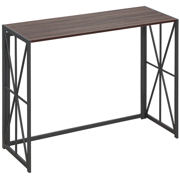 Consolle Pieghevole 100x38x80 cm in Legno e Metallo Marrone