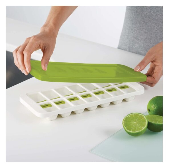 Joseph Joseph QuickSnap Plus Verde Vassoio per Cubetti di Ghiaccio con Meccanismo Rilascio Singoli Cubetti
