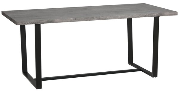 Tavolo Rettangolare 180x90x75 cm Max 8 Persone in MDF e Acciaio Grigio e Nero