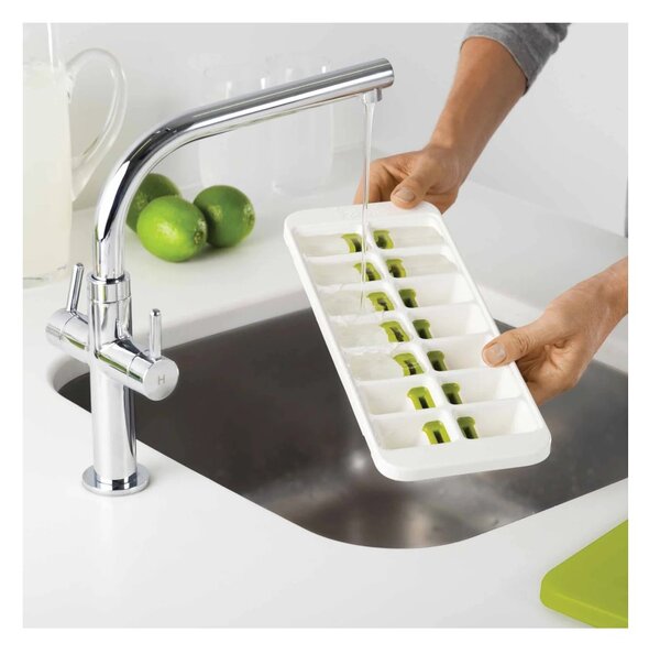 Joseph Joseph QuickSnap Plus Verde Vassoio per Cubetti di Ghiaccio con Meccanismo Rilascio Singoli Cubetti