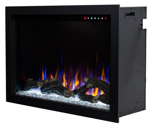 Camino Elettrico da Incasso 51x80x30,4 cm Effetto Fiamma 1500W Nepal 29 Nero