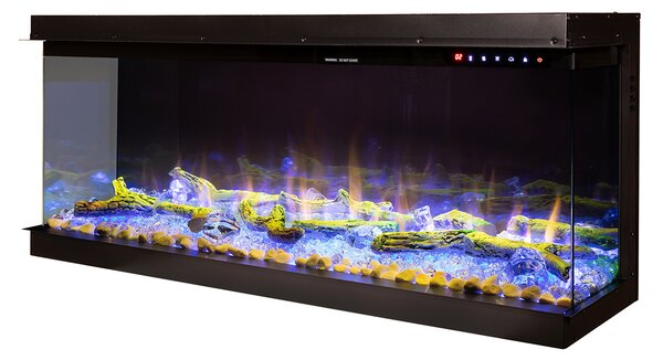 Camino Elettrico da Incasso 56,1x83,5x31,7 cm Effetto Fiamma 1500W Haiti 33 Nero