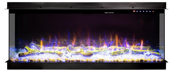 Camino Elettrico da Incasso 56,1x83,5x31,7 cm Effetto Fiamma 1500W Haiti 33 Nero