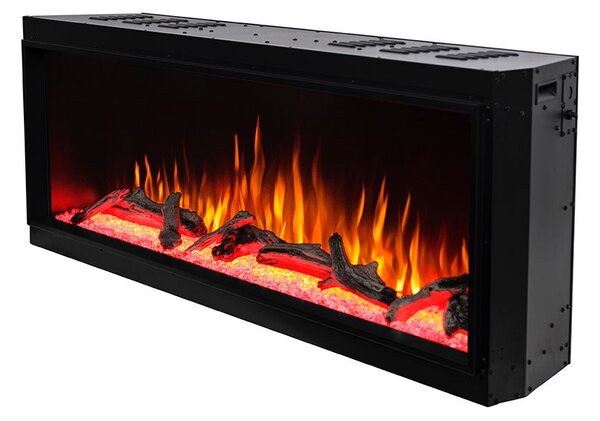 Camino Elettrico da Incasso 56,1x159,8x30,5 cm Effetto Fiamma 1500W Salvador 60 Nero