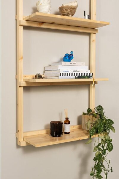 Libreria da parete di colore naturale in pino massiccio 66x127 cm Groove – Karup Design