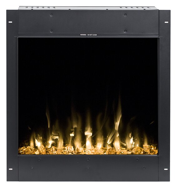 Camino Elettrico da Incasso 60x96,8x16,5 cm Effetto Fiamma 1500W Gangs 38 Nero