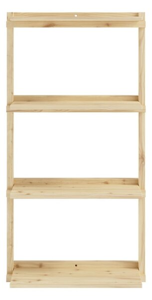 Libreria da parete di colore naturale in pino massiccio 66x127 cm Groove – Karup Design