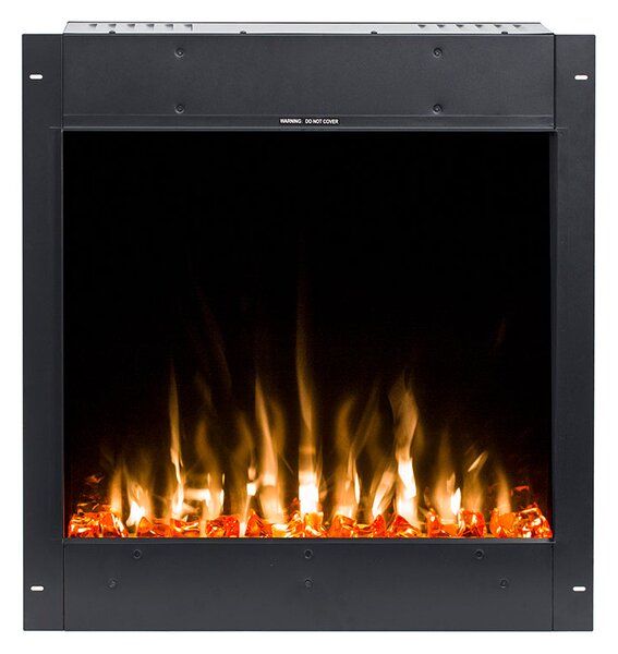 Camino Elettrico da Incasso 69,8x71,8x16,5 cm Effetto Fiamma 1500W Gangs 28 Nero