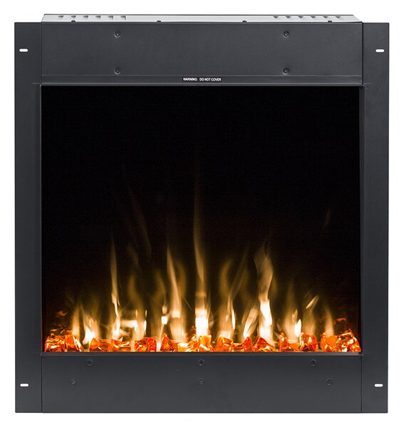Camino Elettrico da Incasso 69,8x71,8x16,5 cm Effetto Fiamma 1500W Gangs 28 Nero