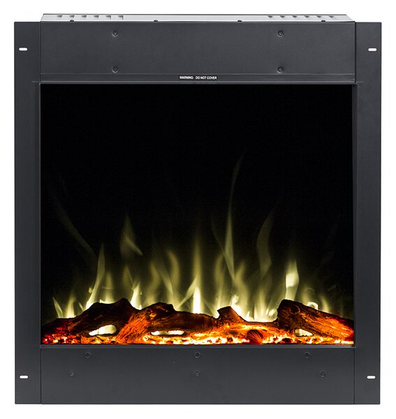 Camino Elettrico da Incasso 60x87,8x15 cm Effetto Fiamma 1500W Gangs 31 Nero