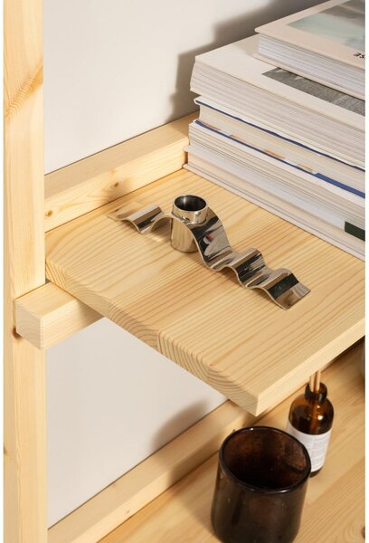Libreria da parete di colore naturale in pino massiccio 66x127 cm Groove – Karup Design