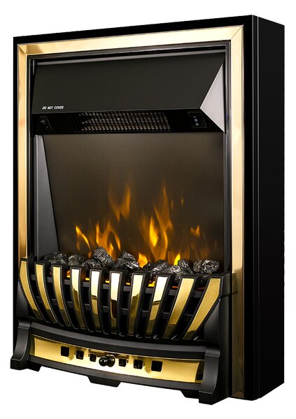 Camino Elettrico da Incasso 59,2x48,2x13 cm Effetto Fiamma 2000W Meridian Nero