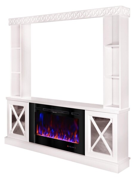 Camino Elettrico da Pavimento 183,5x182x30 cm Effetto Fiamma 1500W Sorento plus & Adeli