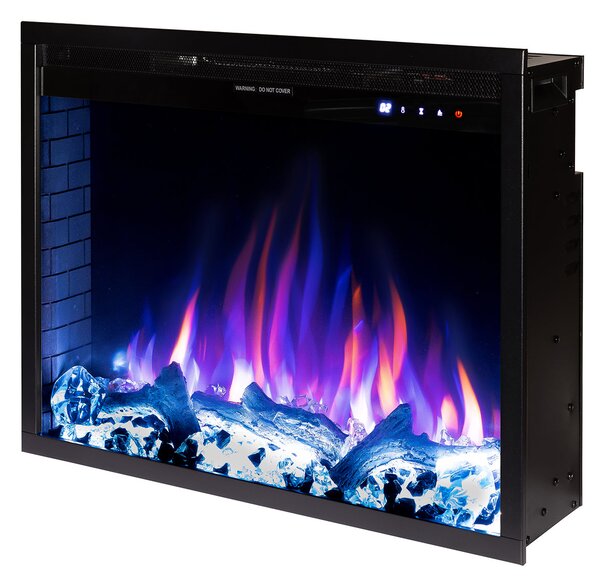 Camino Elettrico da Incasso 50,8x64,6x19,5 cm Effetto Fiamma 1500W Thomas Nero