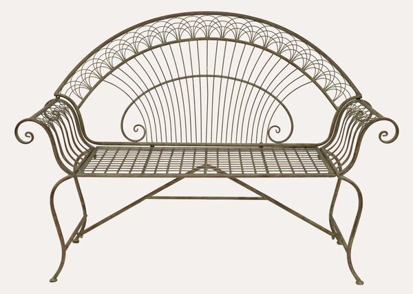 KEYHOMESTORE | Panchetta Stile Pavone in Ferro Verde Inglese 146x48xH105 cm