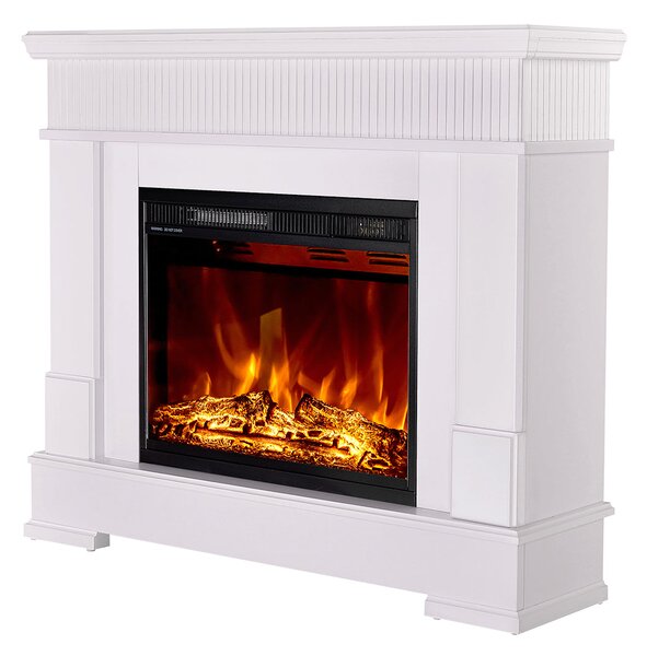 Camino Elettrico da Pavimento 88,2x104,4x27,9 cm Effetto Fiamma 1500W Ideal & Lorance color Bianco