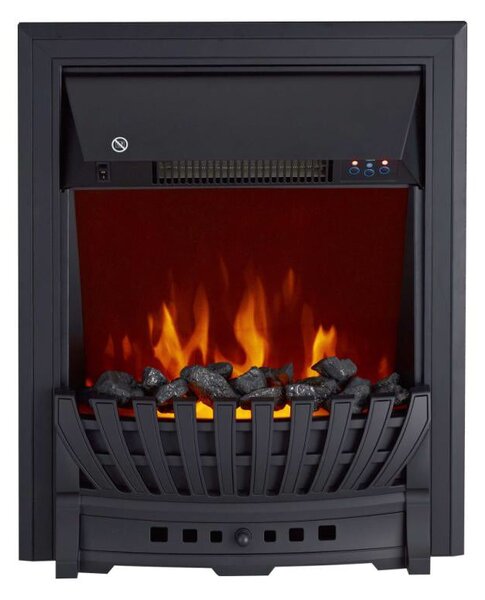 Camino Elettrico da Incasso 59,2x48,2x13 cm Effetto Fiamma 2000W Pluton Nero