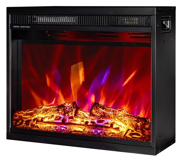 Camino Elettrico da Incasso 47x58,4x18 cm Effetto Fiamma 1500W Lorance Nero