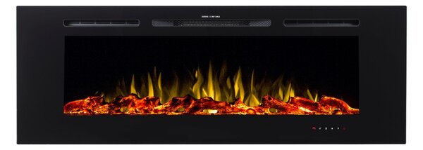 Camino Elettrico da Incasso 54,4x165,1x14 cm Effetto Fiamma 1500W Avalon Nero