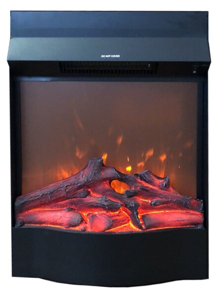 Camino Elettrico da Incasso 62,4x44,8x16,5 cm Effetto Fiamma 1600W Corsica Nero