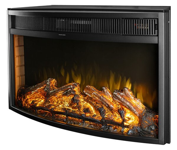 Camino Elettrico da Incasso 49,5x86,4x26 cm Effetto Fiamma 1500W Elbrus Nero