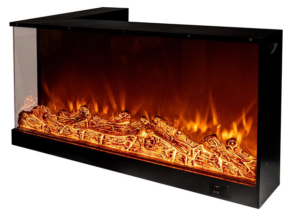 Camino Elettrico da Incasso 62x120x(60)36 cm Effetto Fiamma 50W Triumf Nero