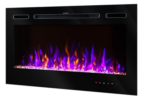 Camino Elettrico da Incasso 54,4x91,5x14 cm Effetto Fiamma 1500W Adeli