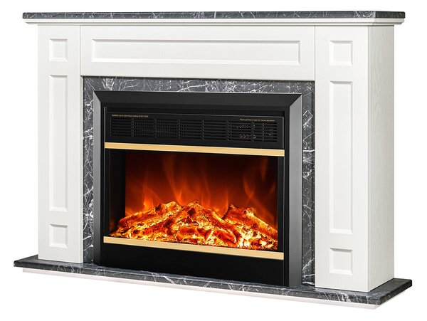 Camino Elettrico da Pavimento 78x115x27 cm Effetto Fiamma 1500W Firida & Mars