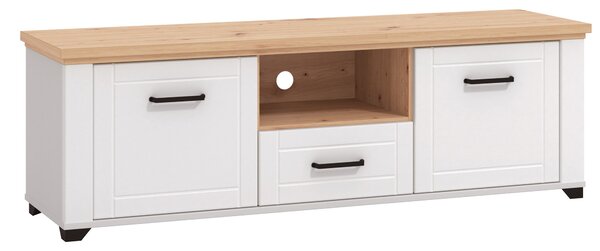Porta Tv 2 Ante 1 Cassetto 161x41x85 Bianco Opaco