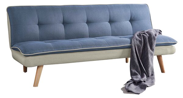 Divano Letto Muffin 3 Posti Tessuto Grigio Beige Blu