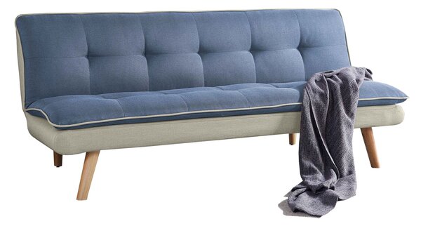 Divano Letto Muffin 3 Posti Tessuto Grigio Beige Blu