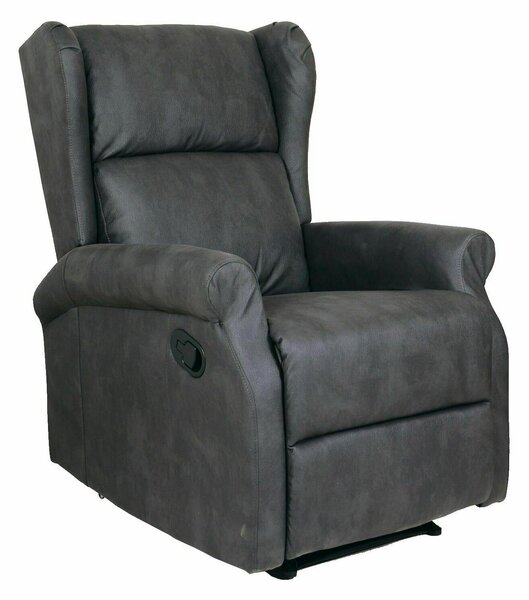 Poltrona Relax Reclinabile Manuale in Tessuto Econabuk Grigio