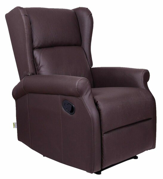Poltrona Relax Reclinabile Manuale in Tessuto Econabuk Fango
