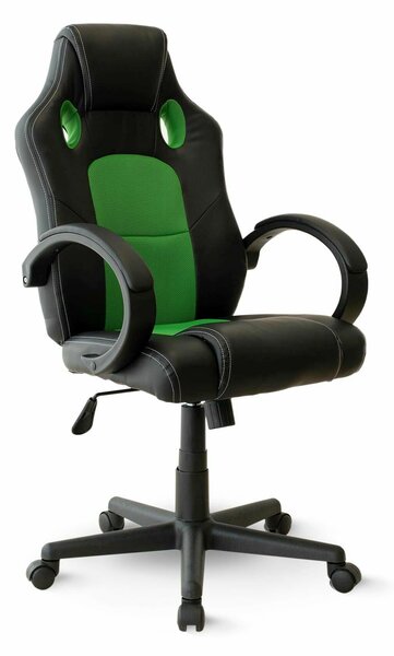 Poltrona Racing Nera Verde Similpelle
