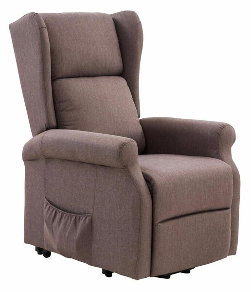 Poltrona Alzapersona Elettrica 2 Motori Reclinabile in Tessuto Beige T